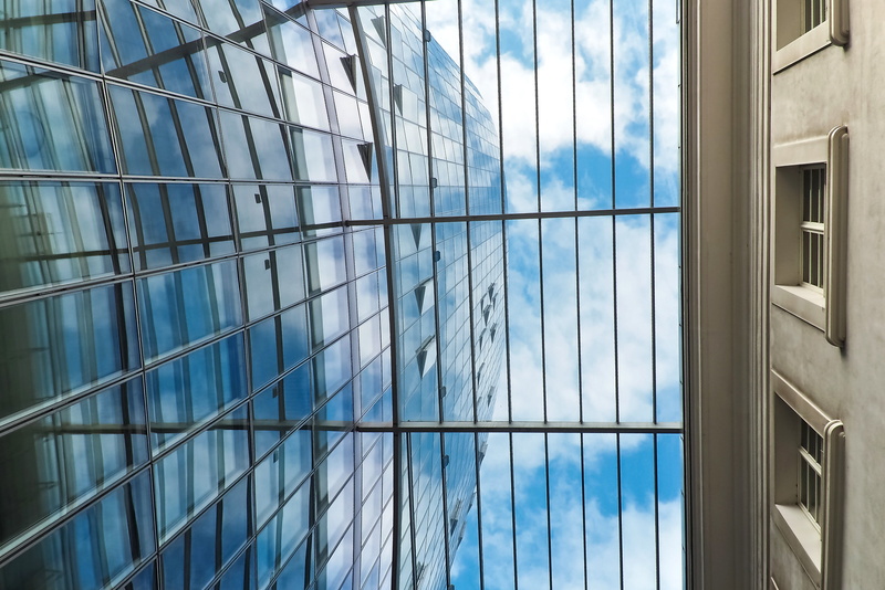 window, structure, bluish, skyline, architecture, reflection, glass, modern, glazing, düsseldorf, glass - material, 4K, modern architecture, transparent