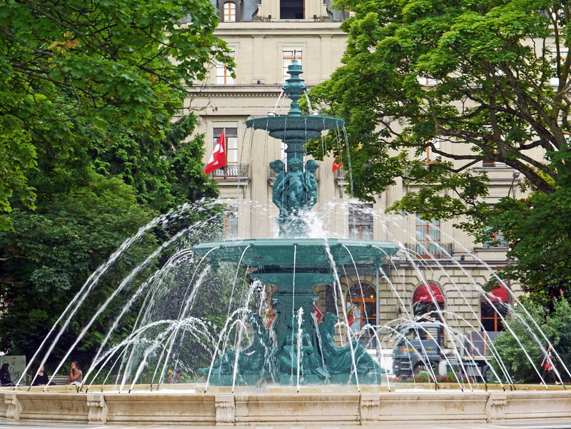 fountain, multistory, travel, travel destinations, architecture, water, city, nature, geneva, people, swimming pool, water games, outdoors, park on the lake