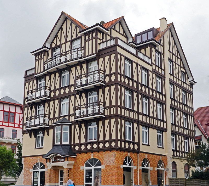 pattern, fachwerkhaus, nature, brick, gable, outdoors, balconies, sky, multistory, belgium, building exterior, architecture, built structure, historically