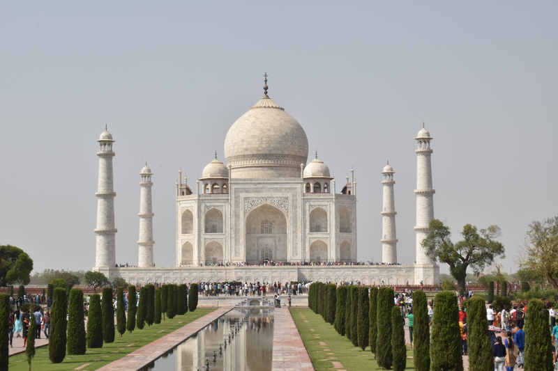 arch, dome, people, building, nature, taj mahal, downtown, building exterior, tourism, beacon, plant, tower, city, travel, architecture, sky, person, monument