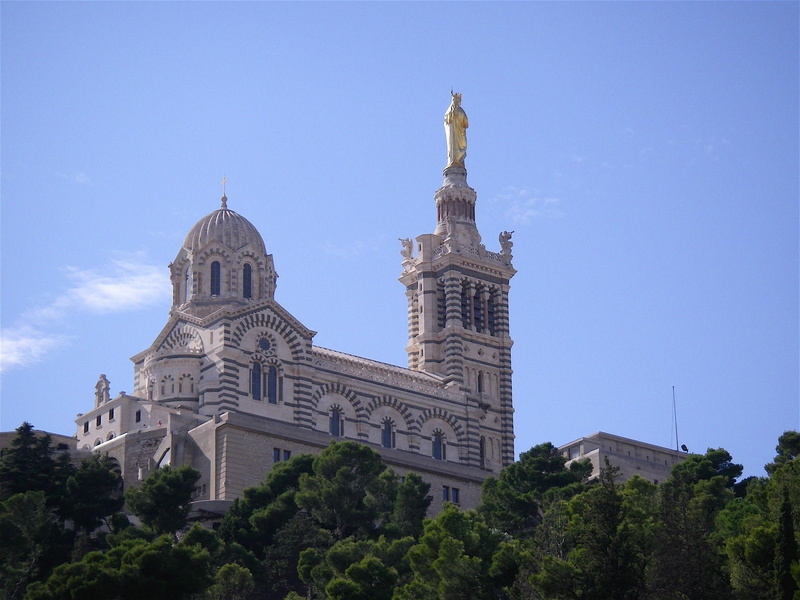 france, 720P, panorama, provence, temple, panoramic, monuments, marseille, cities, basilique, architecture, urban, notre-dame-de-la-garde