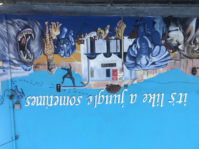 western script, blue, wall - building feature, built structure, hanging, australia, newtown, sydney, 4K, art and craft, male likeness, human representation