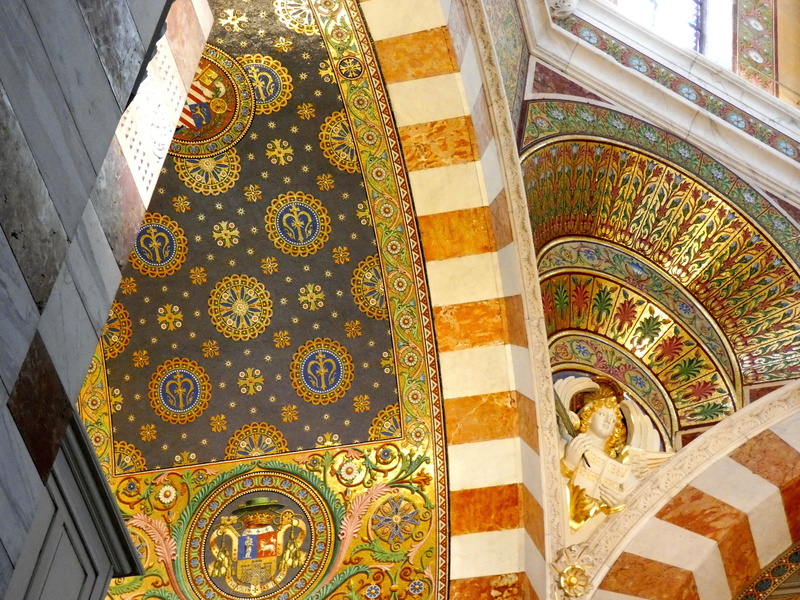 ceiling, arcs, history, belief, notre-dame-de-la-garde, religion, travel destinations, architecture, decoration, building exterior, place of worship, the past