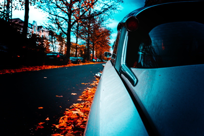 leaves, winter is coming, no people, blue, nostalgic, tree, reflection, historic car, travel, mode of transportation, fall, city, architecture, car, bonn