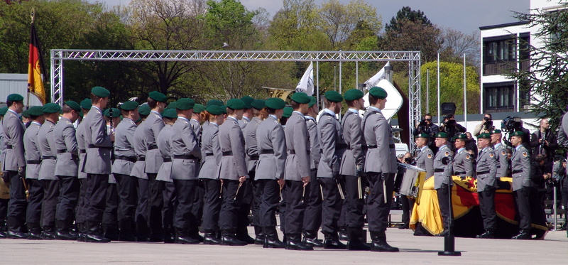 real people, 2016, men, uniform, adult, bundeswehr, commemorate, marching, protection, military, day, coffin, 2K, crowd, event, parade, Genscher, government