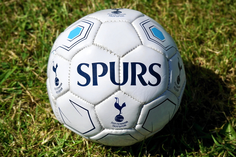 outdoors, white color, close-up, football, plant, western script, still life, no people, competition, high angle view, ball, team sport, team, tottenham