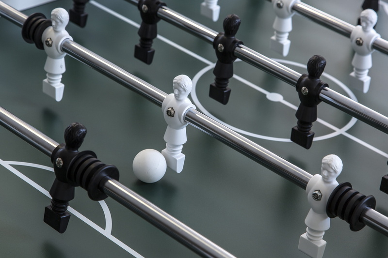indoors, table, technology, game device, tipp kick, white color, shape, world championship, high angle view, male likeness, kicker, soccer table, footballers