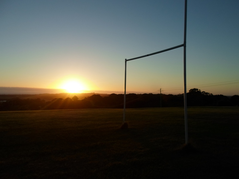 rugby, land, silhouette, environment, tranquility, goal, landscape, field, goal posts, sunset, rugby league, sky, no people, scenics - nature, nature, tranquil scene