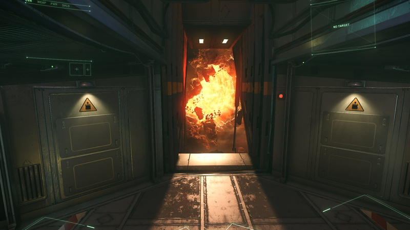 built structure, door, fire - natural phenomenon, 1080P, no people, heat - temperature, architecture, building, flame, entrance, glowing, house, Star Citizen