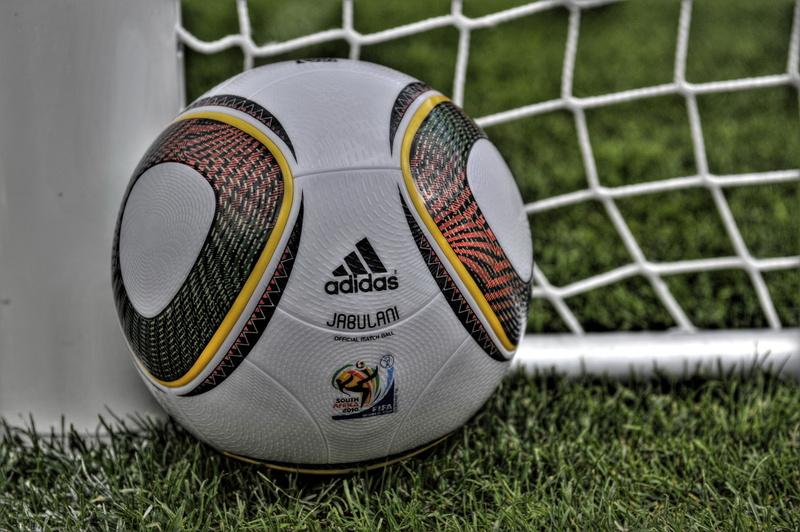 team sport, rod, outdoors, close-up, The BALL, leather, FIELD, lawn, GATE, soccer field, MESH, jabulani, 4K, day, soccer, GRASS, focus on foreground, black
