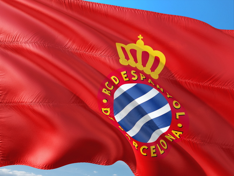 4K, red, spain, success, blue, la liga, logo, white color, full frame, government, flag, patriotism, striped, espanyol barcelona, symbol, international