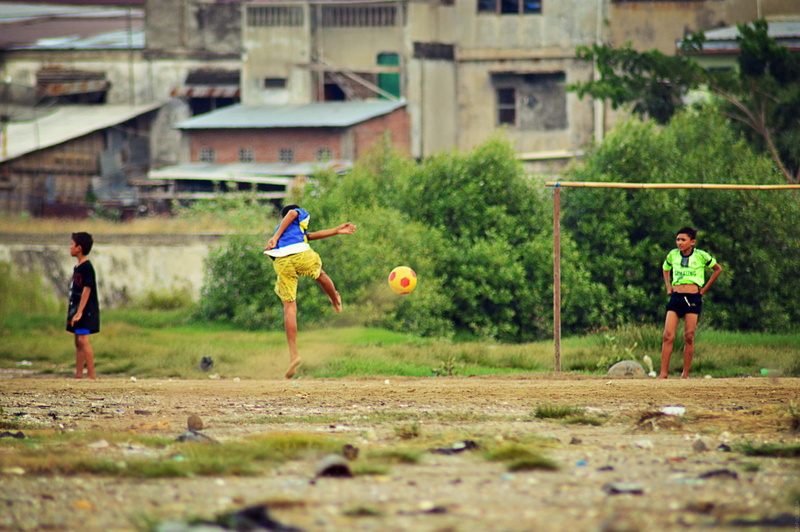 Children, nature, built structure, males, lifestyles, Sport, plant, day, soccer, leisure activity, outdoors, running, people, ball, child, kick, full length