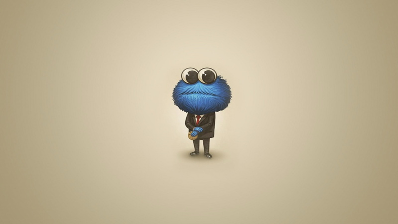 being, hairy, monster, grey background, blue, bulging eyes, 1080P, something