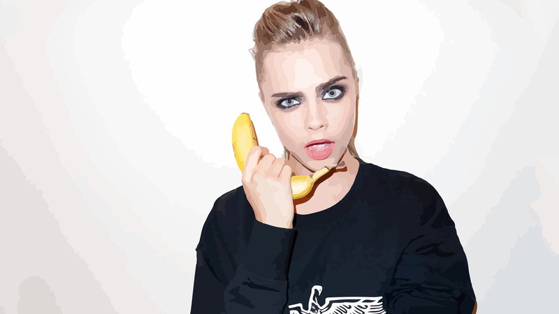 looking at camera, women, portrait, beautiful woman, young adult, bananas, vector art, blond hair, adult, headshot, front view, young women, hair, beauty