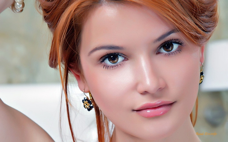 beauty, lipstick, fashion, eyelash, body part, women, young women, redhead model dina p women closeup face, close-up, portrait, hair, human body part, hairstyle