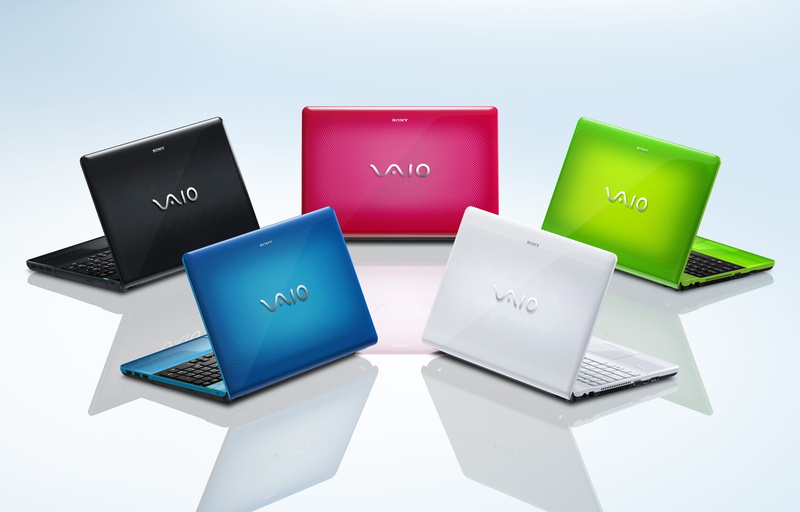 indoors, colorful, technology, computer, vaio, color, laptop, group of objects, table, assorted, 1080P, multi colored, white background, five, red, no people