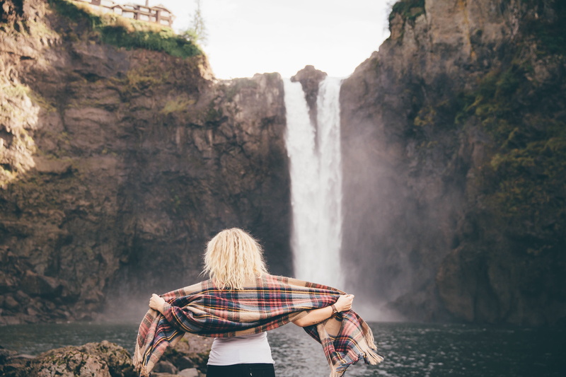 outdoors, rock, scenics - nature, woman, rock - object, tranquility, hairstyle, streams, creeks, natural, cliffs, hills, travel destinations, peaceful