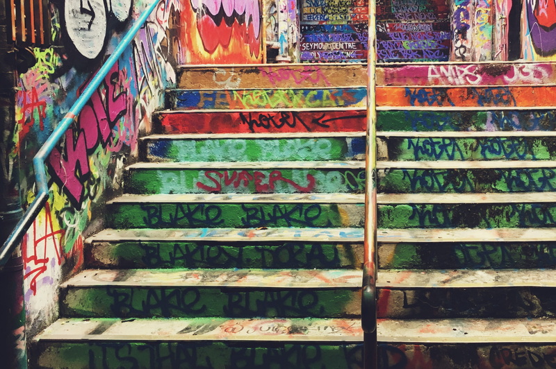 multi colored, built structure, creativity, steps and staircases, staircase, university, colour, choice, wall - building feature, no people, arrangement