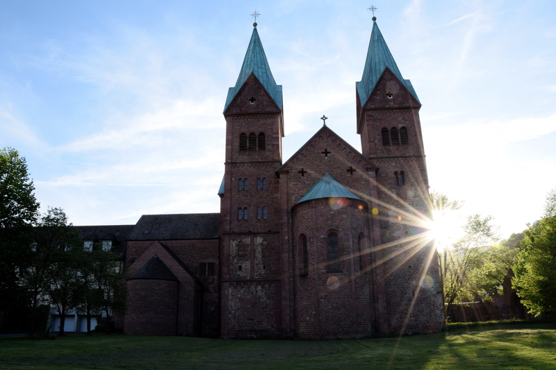 built structure, clouds, catholic, tree, nature, steeple, bavaria, germany, chapel, god, plant, church steeples, dusk, monastery, swiss francs, outdoors
