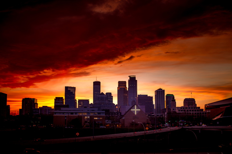 ids tower, cross, city Life, famous Place, modern, high, building Exterior, cloudy, desiring god, city, tower, downtown District, sunrise - Dawn, architecture