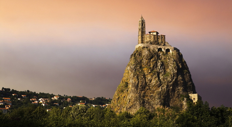 city, dAiguilhe, ancient, the past, plant, castle, architecture, spire, building, tree, outdoors, no people, Saint, built structure, concrete, d, place of worship