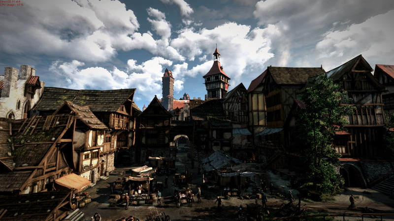 marketplace, 1080P, The Witcher, The Witcher 3: Wild Hunt, Novigrad