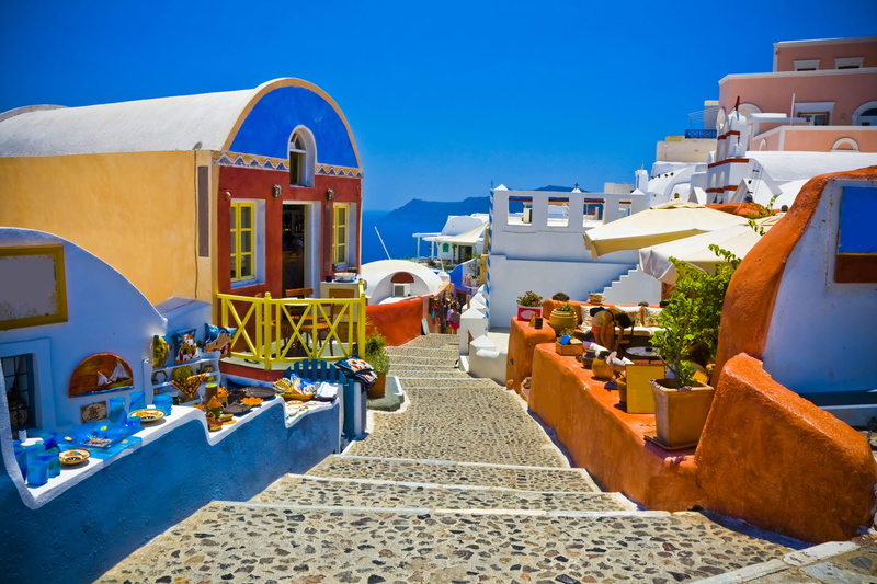 Buildings, Santorini, Greece, Bright, House, Colorful, 4K