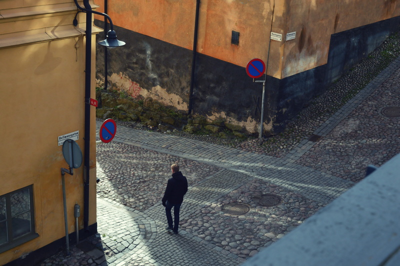 solitary, europe, lifestyles, rear view, architecture, nature, stockholm, city, lighting equipment, adult, building exterior, outdoor, built structure