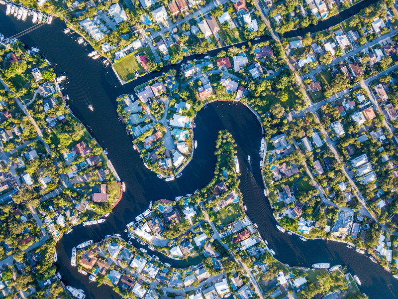 travel destinations, town, view, bird, flora, design, united states, photography, 4K, aerial view, river, creativity, sunlight, growth, green color, high angle view