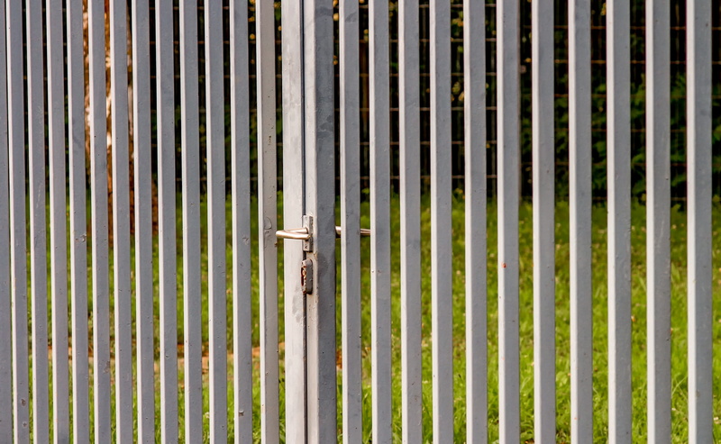structure, rods, 2K, metal gate, castle, bamboo - plant, green color, goal, iron, wall - building feature, no people, built structure, fence, handle, metal fence