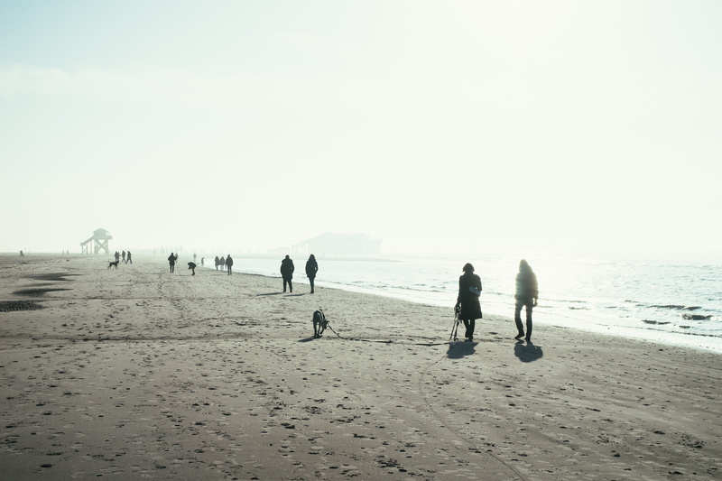 beach, vacations, clear sky, horizon, Germany, group of people, St. Peter-Ording, st, copy Space, travel Locations, day, women, peter, sand, ording, adult