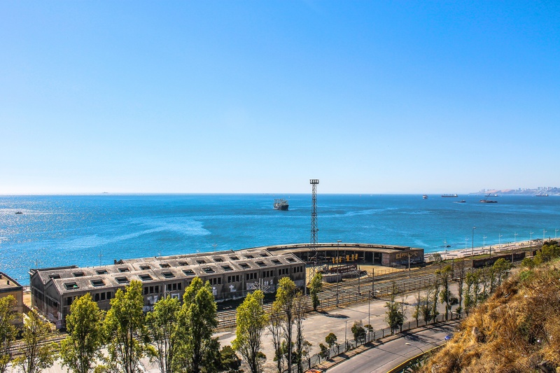 roadway, sea, clear sky, panoramic, spring, horizon, architecture, blue, beach, land, water, no people, horizon over water, tranquility, sky, landscape