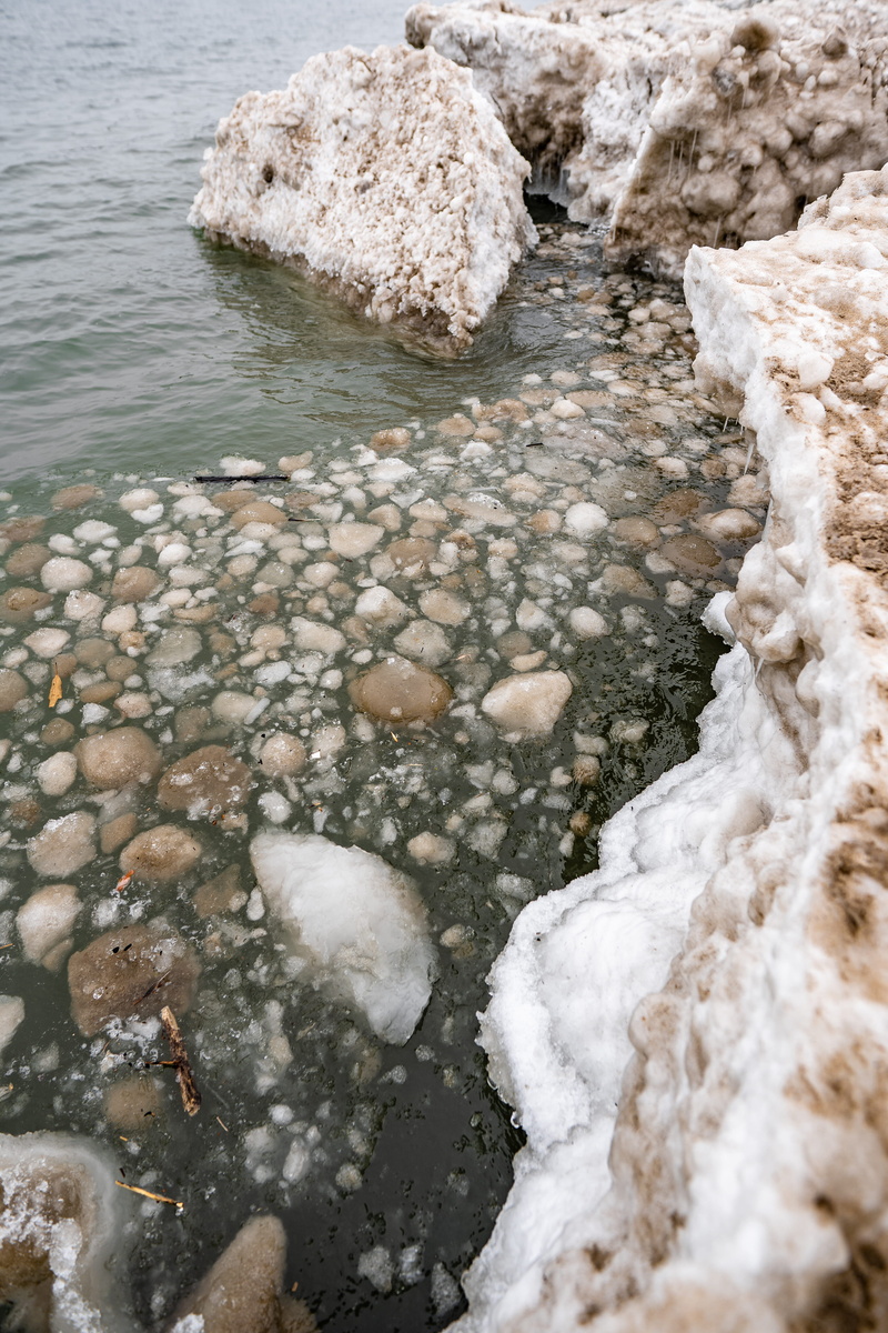 rubble, limestone, plant, solid, path, beauty in nature, textured, 5K, high angle view, nature, winter, tranquility, water, stone, no people, ice, handrail