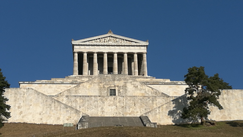 belief, day, nature, regensburg, walhalla, low angle view, no people, plant, neo-classical, built structure, building exterior, architectural column, danube