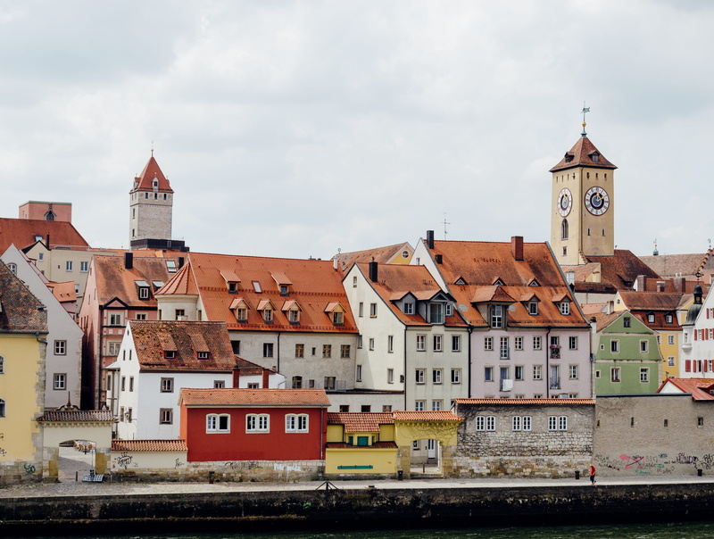 danube, nature, cloud - sky, summer, religion, outdoors, bavaria, niederbayern, sky, 4K, town, roof, window, landscape, germany, clock tower, building exterior