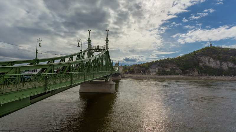 built structure, river, bridge, sky, 5K, transportation, danube, architecture, evening, building exterior, connection, cityscape, outdoors, cloud - sky