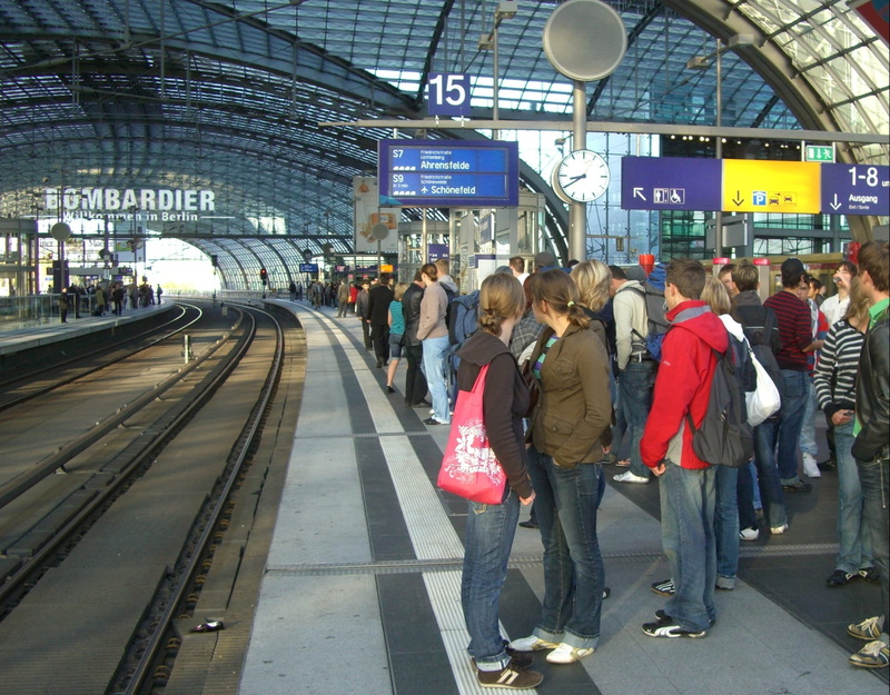 women, gleise, mode of transportation, crowd, lifestyles, seemed, large group of people, railway tracks, glass dome, tourists, hall, journey, central station