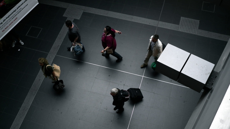 real people, indoors, people, berlin, high angle view, interest, berlin central station, daily, adult, group of people, women, men, walking, human, tile
