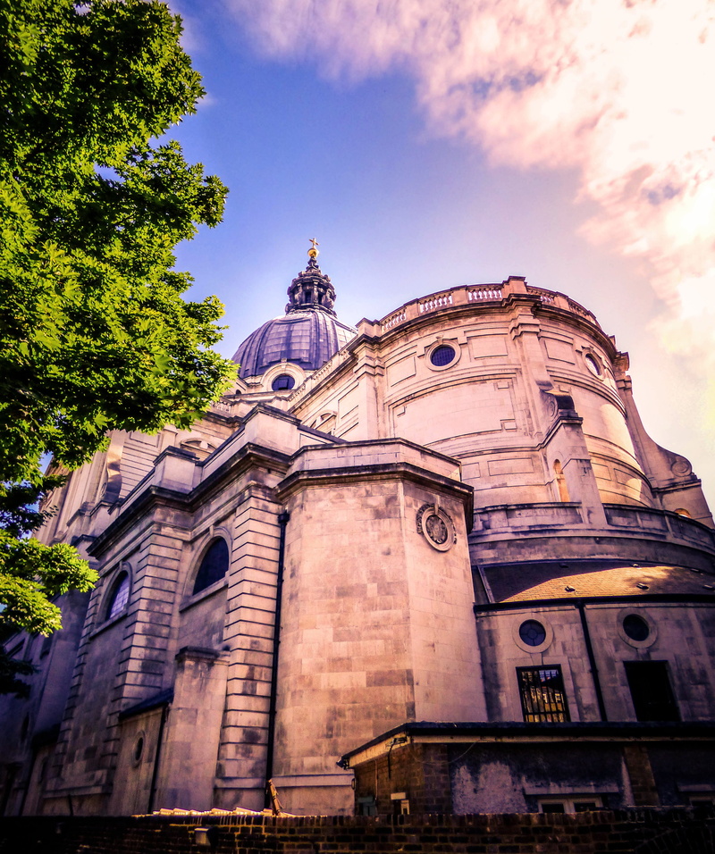 religion, dome, church building, tree, catholic, monument, the past, perspective, building, sky, art, architecture, built structure, low angle shot, no people