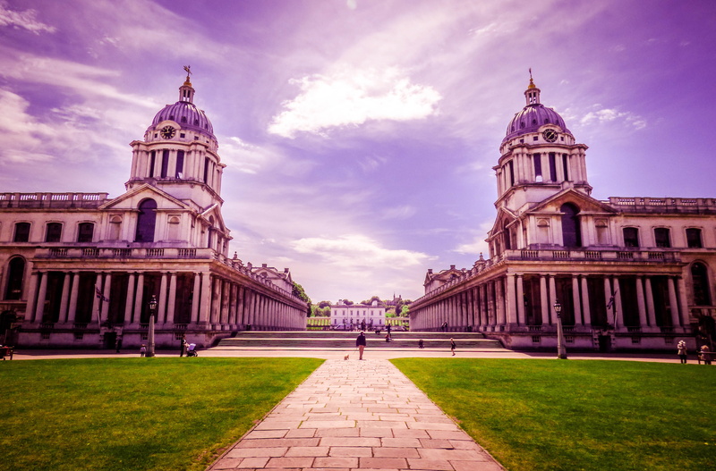 outdoors, standing, religion, historic, twin towers, chapel, town, person, travel, nature, administration, facade, stone, light, park, towers, elegant