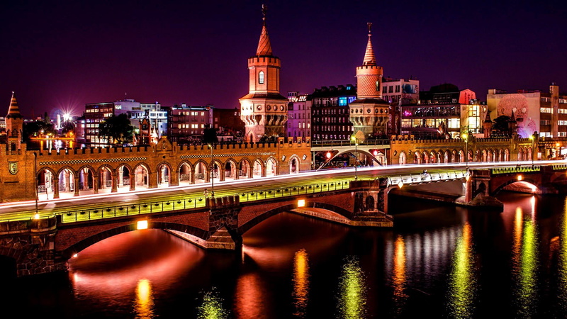 city, europe, reflection, city life, nature, government, sky, no people, city lights, travel destinations, skyscraper, built structure, oberbaum bridge