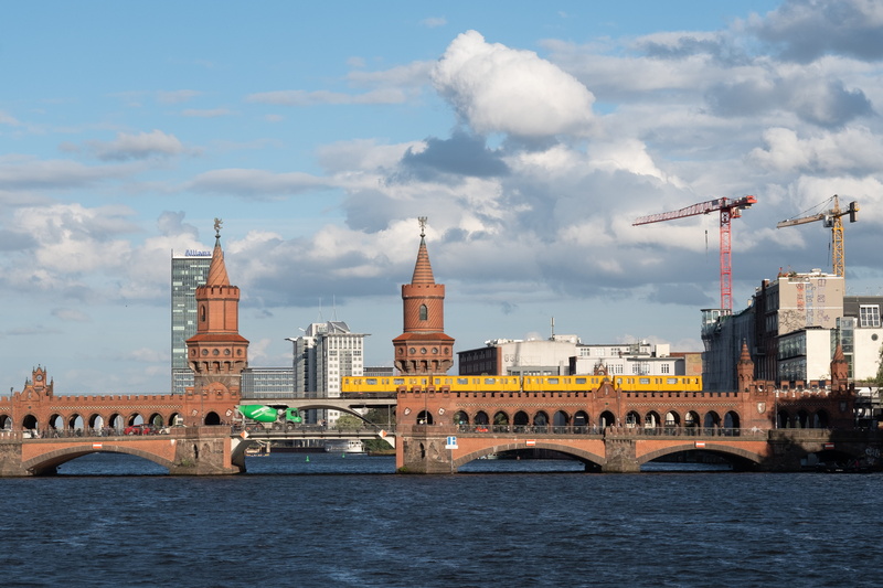 transportation, metro, clouds, berlin, outdoors, bridge, cityscape, tall - high, river, capital, travel destinations, waters, landmark, no people, city trip