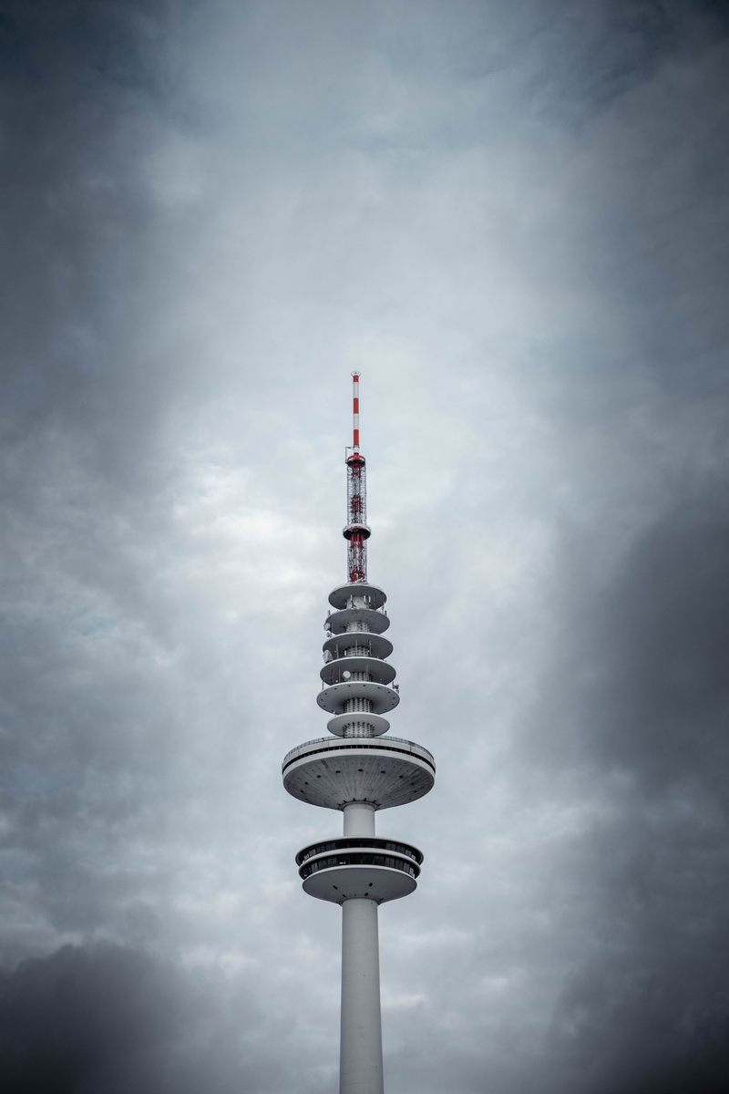 moody, high rise, tourism, steeple, architecture, office building exterior, building, fernsehturm, germany, built structure, hamburg  television tower