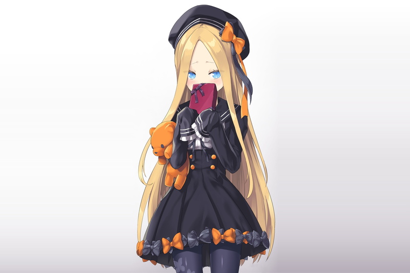 fate grand order, front view, cut out, Anime, long hair, adult, indoors, studio shot, samurai, white background, 2K, holding, blonde, obscured face, one person