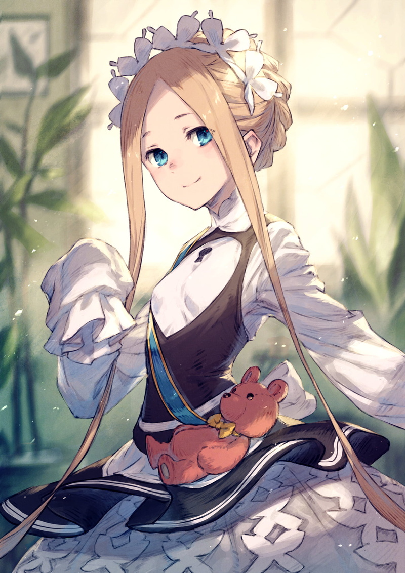 plants, long hair, portrait display, maid, anime, Abigail Williams (Fate/Grand Order), room, vertical, 1080P, blonde, FGO, artwork, anime girls, Fate/Grand Order