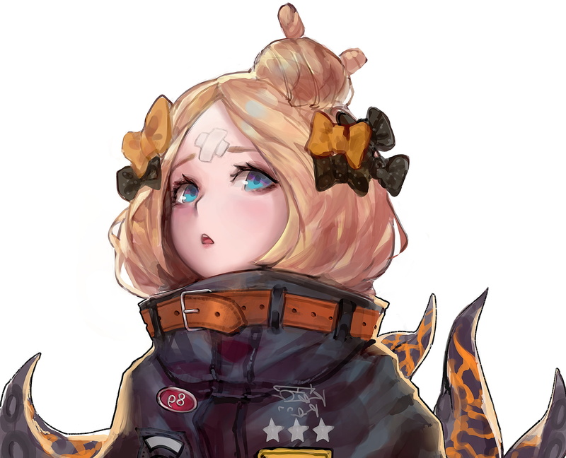 blonde, aqua eyes, loli, Fate/Grand Order, short hair, 2K, tentacles, Abigail Williams (Fate/Grand Order), bow