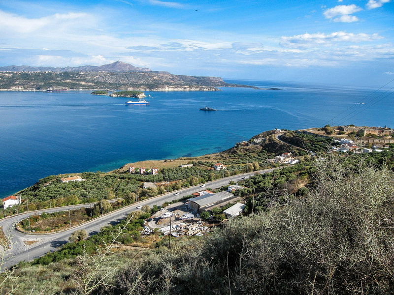blue, scenics - nature, coastline, nature, high angle view, europe, Greece, travel Destinations, cloud - sky, scenics, transportation, town, bay, beauty in nature
