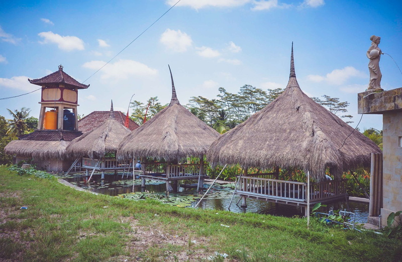 land, nature, 1080P, roof, water, outdoors, building, built structure, bamboo, sky, bluesky, landscape, wood - material, blue, cloud, plant, building exterior