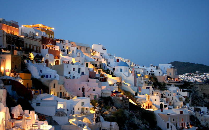 Santorini, 2K, Greece, cityscape
