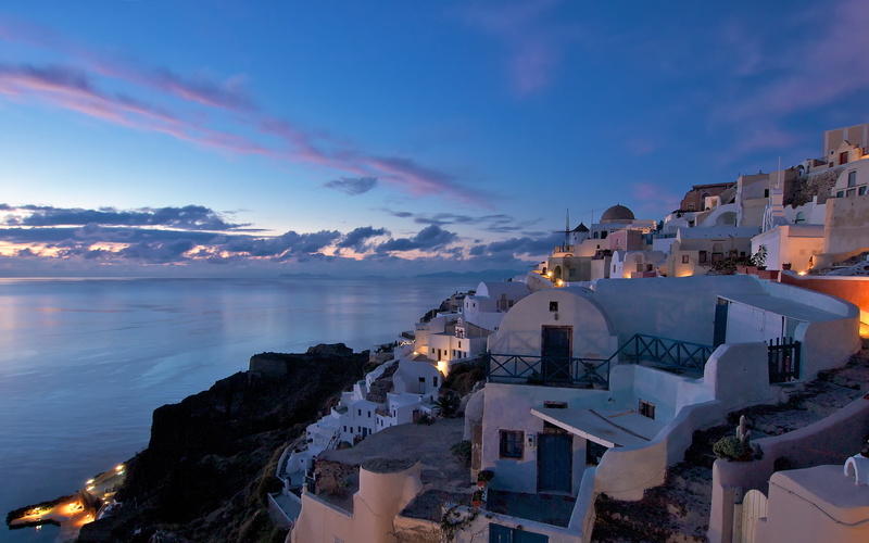 town, land, travel Destinations, cloud - sky, blue, island, aegean Sea, cityscape, mediterranean Sea, white, sky, concrete, Oia, night, greek Culture, community